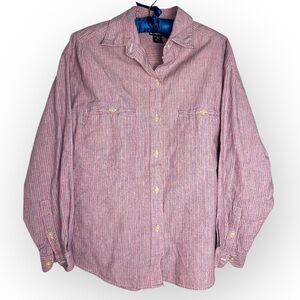 Vintage PATAGONIA Organic Cotton Button up pastel pink striped collared shirt M
